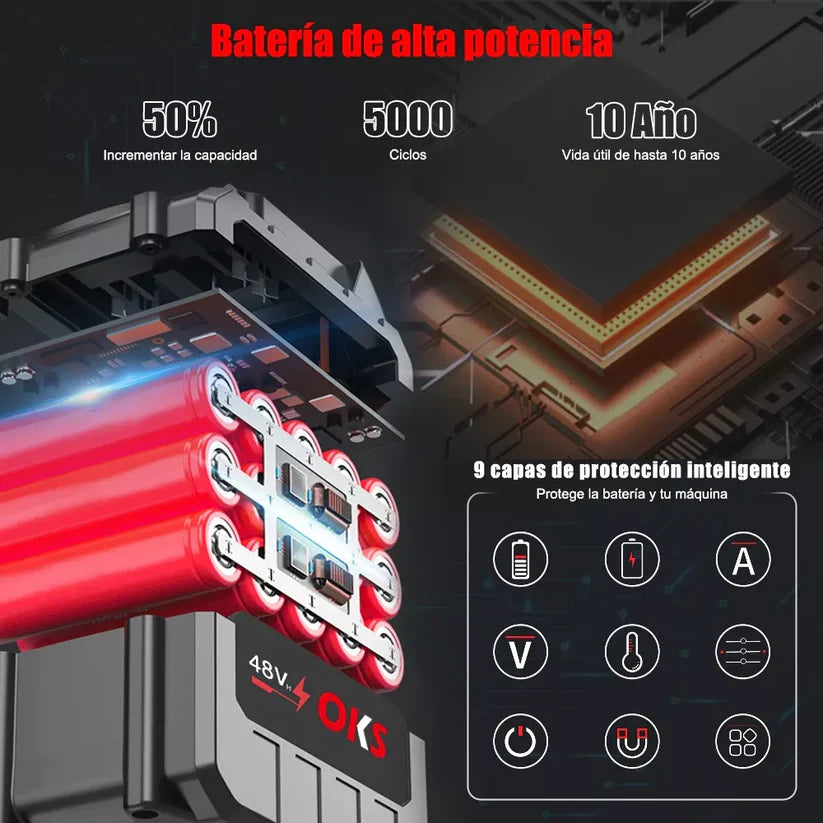 Guadaña Inalambrica Cesped 2bateria 48v